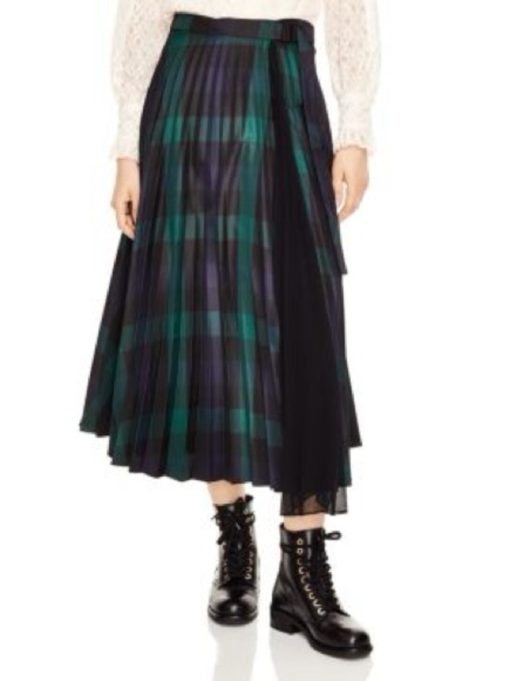 Sandro size 6 plaid pleated skirt